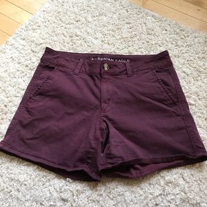 maroon american eagle shorts
